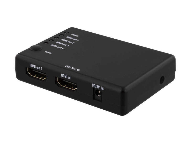 Deltaco HDMI splitter 1x HDMI in 4x HDMI out 6.