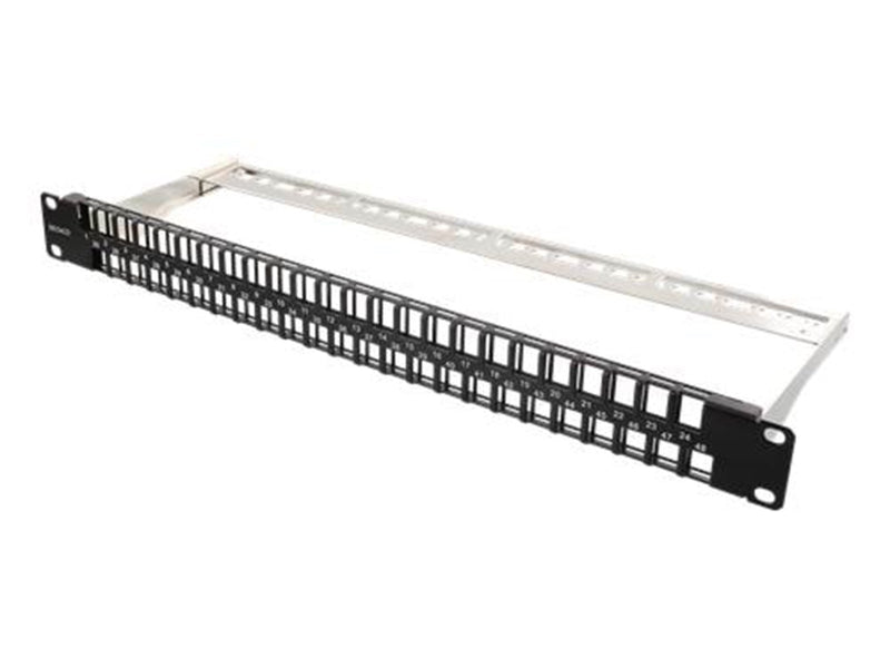 Deltaco 19" Keystone Patch Panel 48 Ports 1U Metal Black