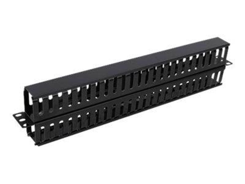 Deltaco 19" 1U Plastic Cable Management Bar