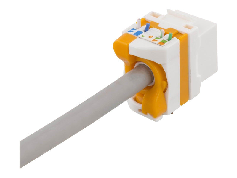 Deltaco MD-123 Cat6A Keystone jack toolless plastic white/orange