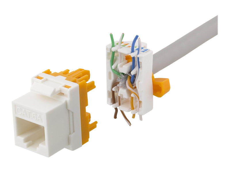 Deltaco MD-123 Cat6A Keystone jack toolless plastic white/orange