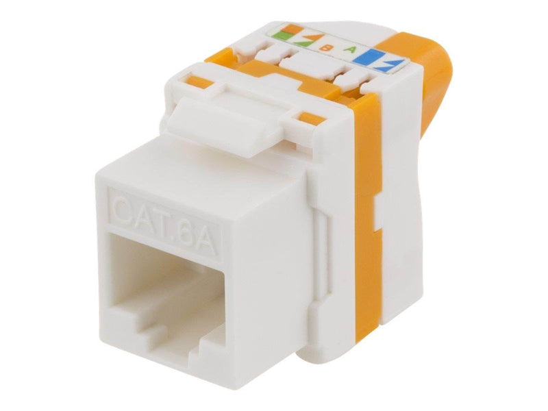 Deltaco MD-123 Cat6A Keystone jack toolless plastic white/orange
