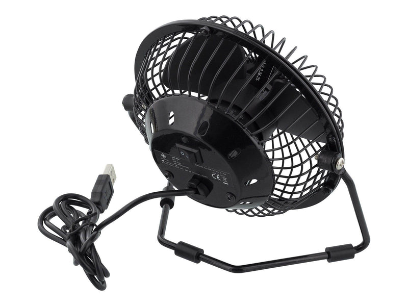 Deltaco GAMING USB desktop fan with clock black