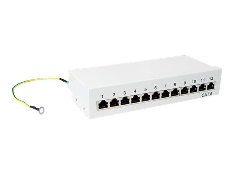 LogiLink NP0017A Cat.6 Patch Panel 12-Port Shielded Desktop Light Grey