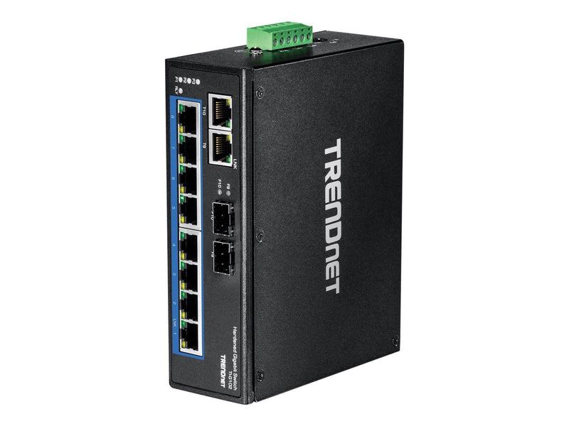TRENDnet TI-G102 10-Port Hardened Industrial Gigabit DIN-Rail Switch