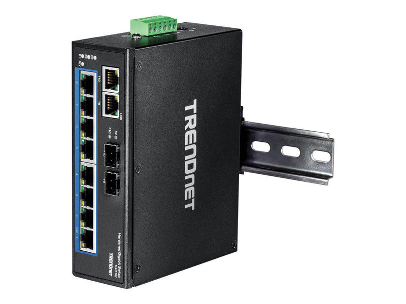 TRENDnet TI-G102 10-Port Hardened Industrial Gigabit DIN-Rail Switch
