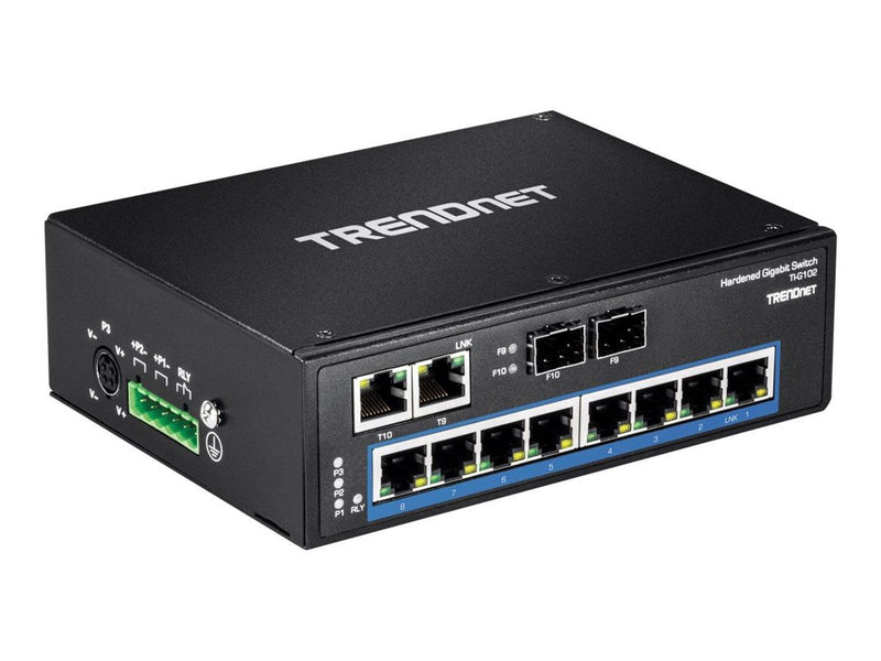 TRENDnet TI-G102 10-Port Hardened Industrial Gigabit DIN-Rail Switch