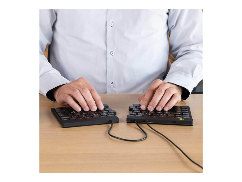 R-Go Tools R-Go Split Ergonomiske tastatur QWERTY (US) sort kablet - Tastaturen - Englisch - US - Schwarz