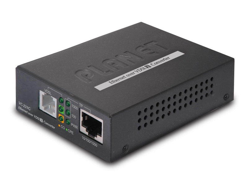PLANET 1-Port 10/100/1000T Ethernet to VDSL2 Converter -30a profile w/ G.vectoring RJ11