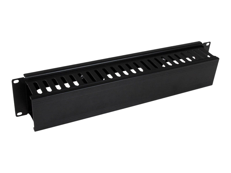 StarTech.com 2U Horizontal Finger Duct Rack Cable Management Panel with Cover - rack cable management panel - 2U