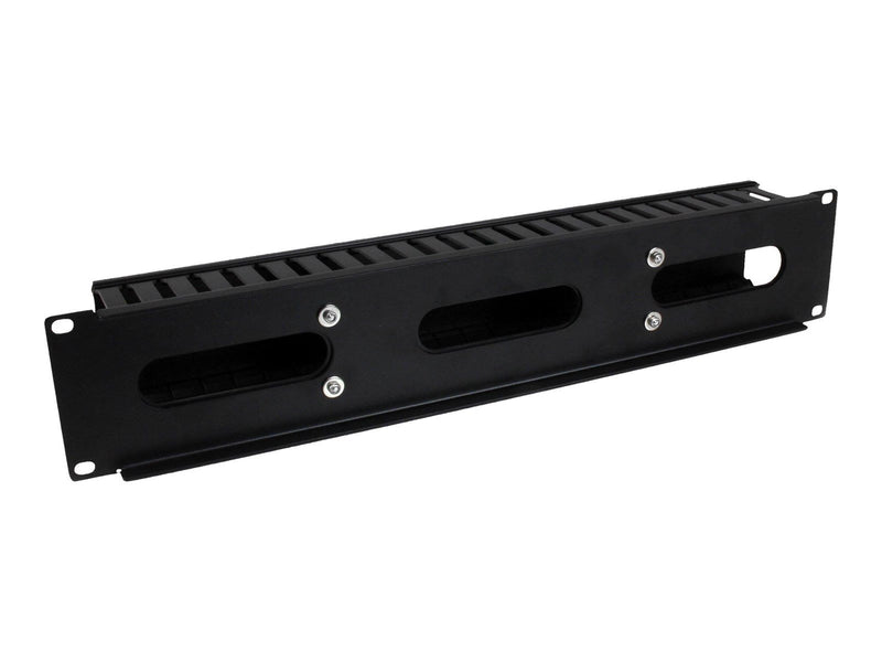 StarTech.com 2U Horizontal Finger Duct Rack Cable Management Panel with Cover - rack cable management panel - 2U
