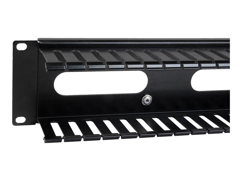 StarTech.com 2U Horizontal Finger Duct Rack Cable Management Panel with Cover - rack cable management panel - 2U