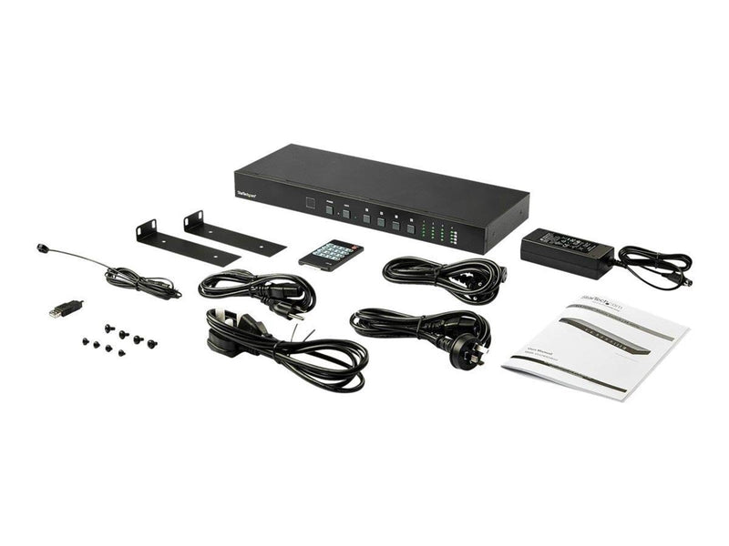 StarTech.com 4x4 HDMI Matrix Switch w/ Audio and Ethernet Control - 4K 60Hz - video/audio switch - 4 ports