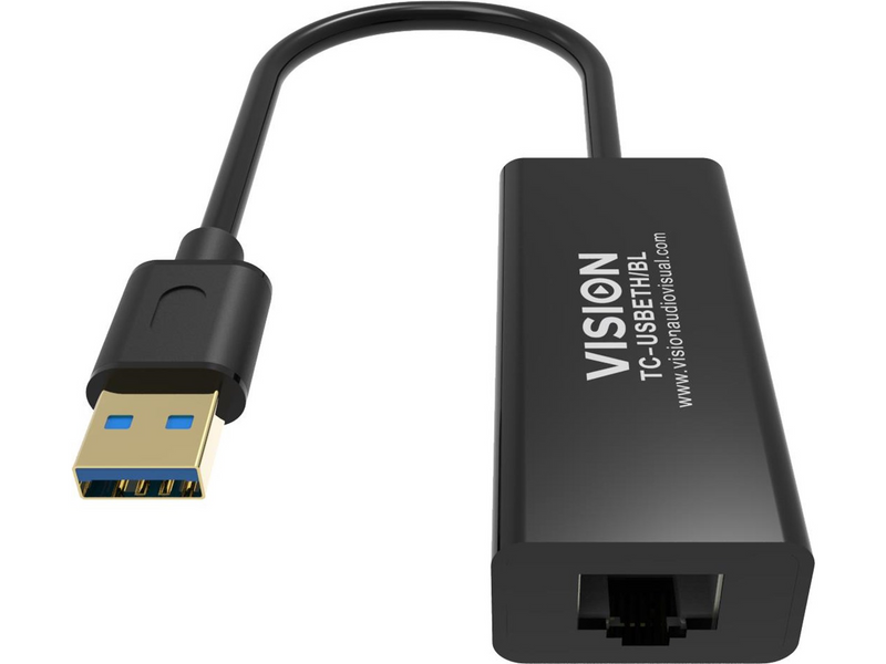 Vision TC-USBETH/BL USB RJ45 Ethernet Adaptor