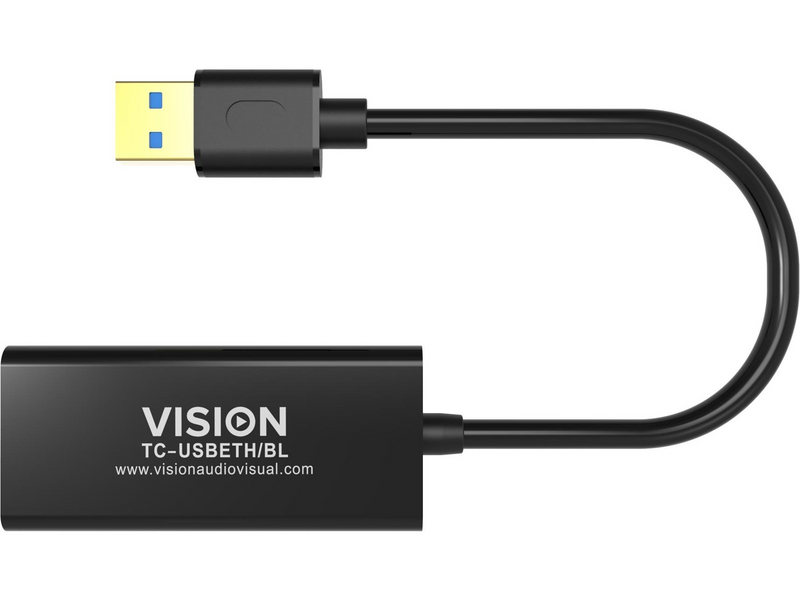 Vision TC-USBETH/BL USB RJ45 Ethernet Adaptor