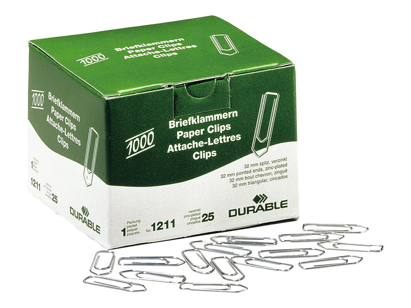 DURABLE Briefklammern 32 mm 1000 Stück verzinkt