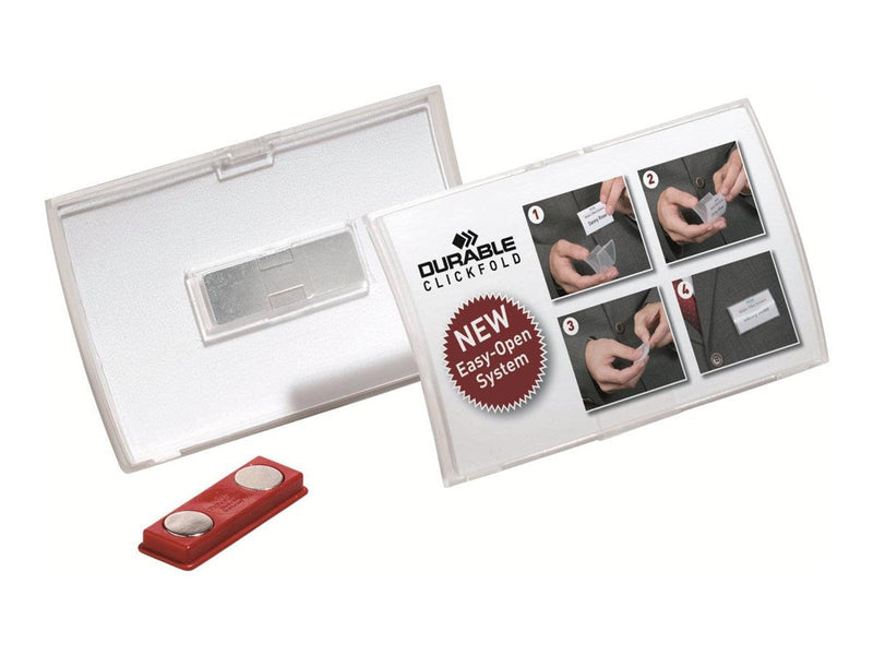 DURABLE Namensschild CLICK FOLD rPP 40x75 mm mit Magnet