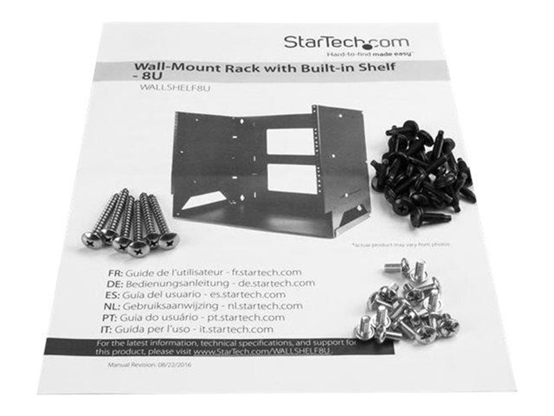 StarTech.com Wall-Mount Server Rack with Built-in Shelf - Solid Steel - 8U rack (wall mount) - 8U