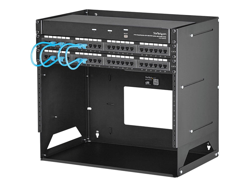 StarTech.com Wall-Mount Server Rack with Built-in Shelf - Solid Steel - 8U rack (wall mount) - 8U