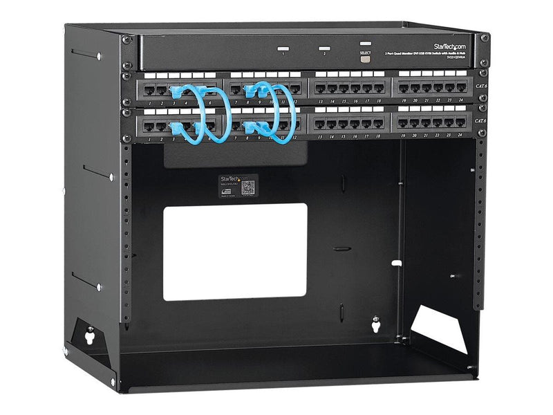StarTech.com Wall-Mount Server Rack with Built-in Shelf - Solid Steel - 8U rack (wall mount) - 8U