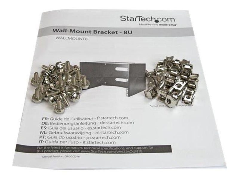 StarTech.com Wall-Mount Bracket for Shallow Rack-Mount Equipment - Solid Steel - 8U cabinet - 8U