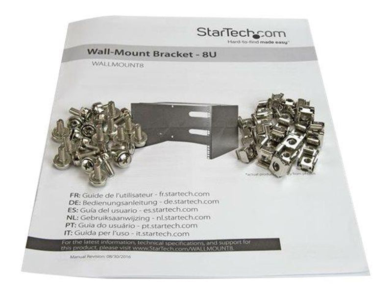 StarTech.com Wall-Mount Bracket for Shallow Rack-Mount Equipment - Solid Steel - 8U cabinet - 8U