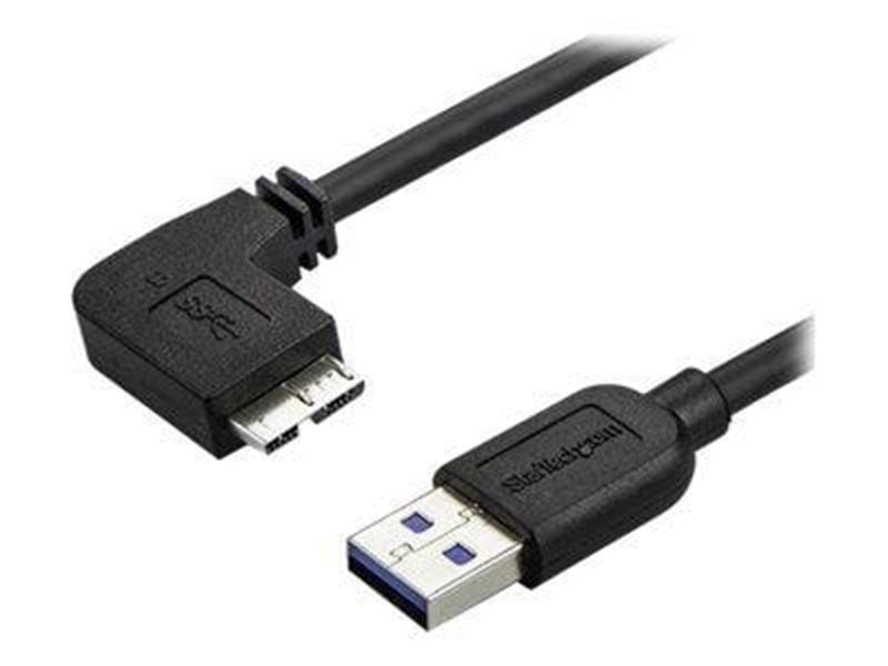 StarTech.com Slim Left-Angle Micro USB 3.0 Cable - M/M - USB 3.1 Gen 1 - USB cable - 2 m