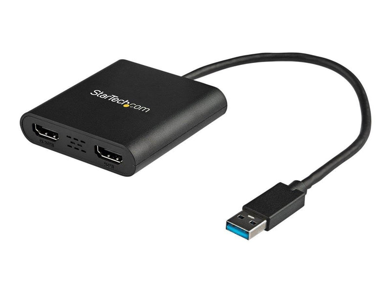 StarTech.com USB to Dual HDMI Adapter - USB to HDMI Adapter - 4K - external video adapter - MCT Trigger II - 64 MB - black