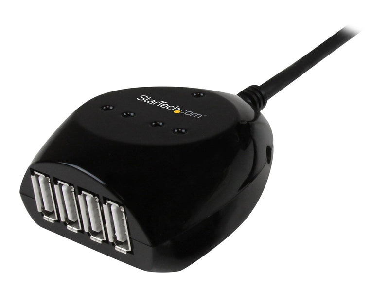 StarTech.com 15m USB 2.0 Active Cable with 4 Port Hub - hub - 4 ports USB-Hubs - 4 - Schwarz