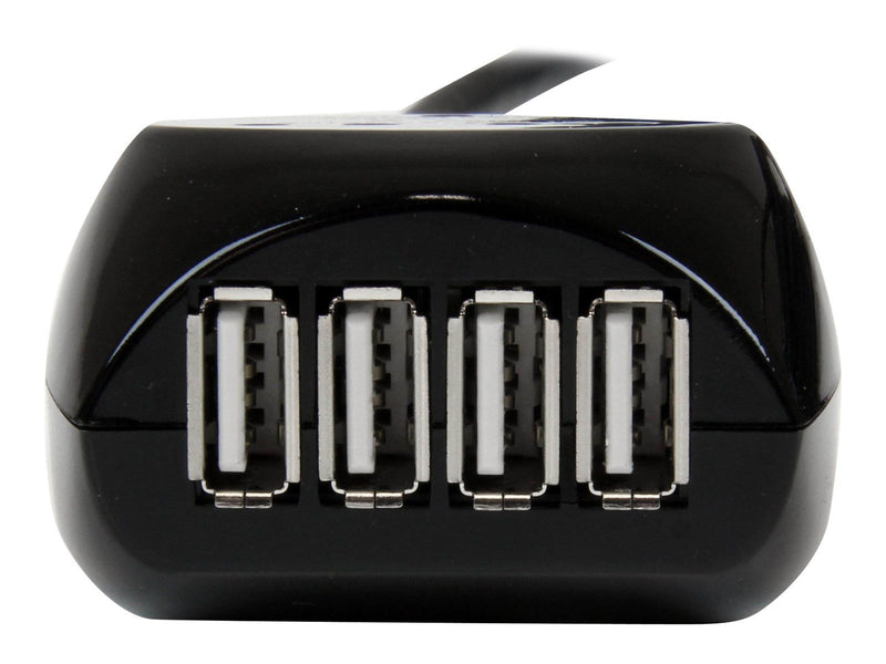 StarTech.com 15m USB 2.0 Active Cable with 4 Port Hub - hub - 4 ports USB-Hubs - 4 - Schwarz