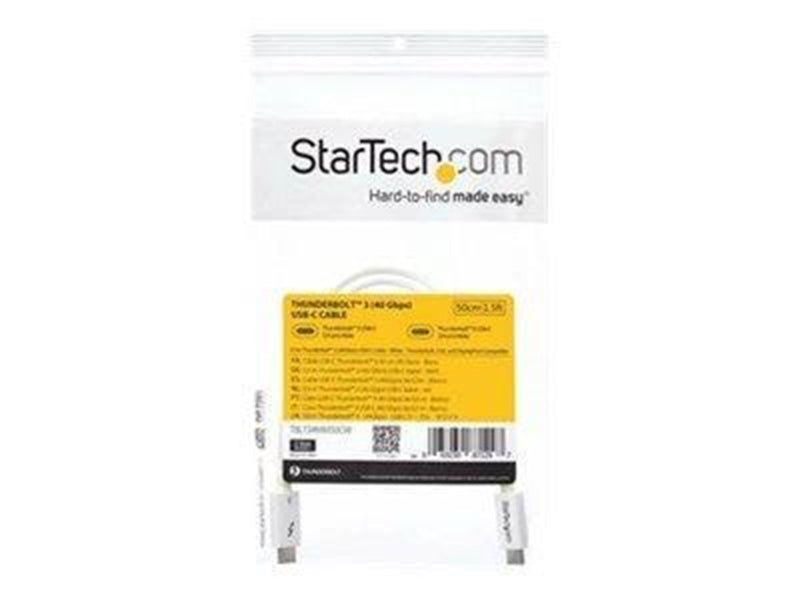 StarTech.com Thunderbolt 3 (40Gbps) USB C Cable - White - 50cm