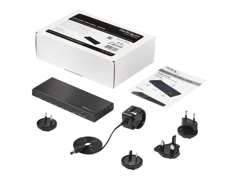 StarTech.com 4 Port HDMI Splitter - 4K 60Hz - 1x4 Way HDMI 2.0 Splitter - video/audio splitter - 4 ports