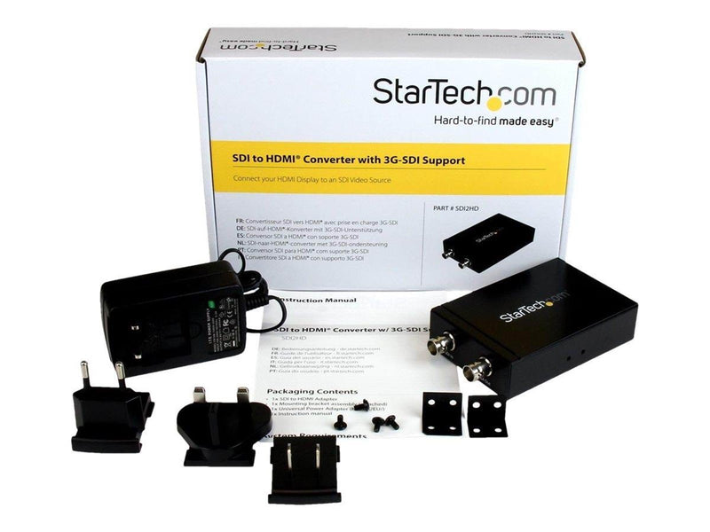 StarTech.com SDI to HDMI Converter - 3G SDI to HDMI Adapter with SDI Loop Through Output - video converter - black