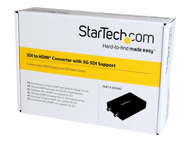 StarTech.com SDI to HDMI Converter - 3G SDI to HDMI Adapter with SDI Loop Through Output - video converter - black