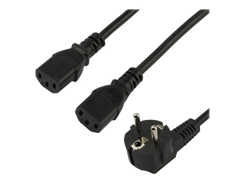 StarTech.com C13 Power Cord - Schuko to 2x C13 - Y Splitter Power Cable - power cable - 2 m