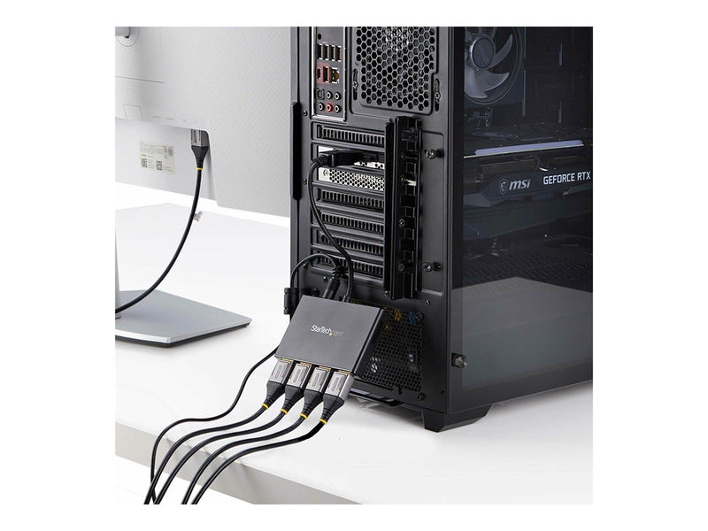 StarTech.com DisplayPort to DP Multi Monitor Splitter - 4-Port MST Hub - video splitter - 4 ports