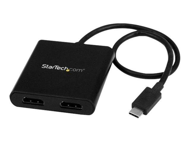 StarTech.com 2-Port USB-C to HDMI MST Hub - 4K Dual Monitor Splitter - external video adapter - black