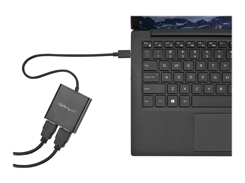 StarTech.com 2-Port USB-C to HDMI MST Hub - 4K Dual Monitor Splitter - external video adapter - black