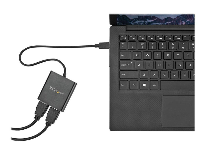 StarTech.com 2-Port USB-C to HDMI MST Hub - 4K Dual Monitor Splitter - external video adapter - black