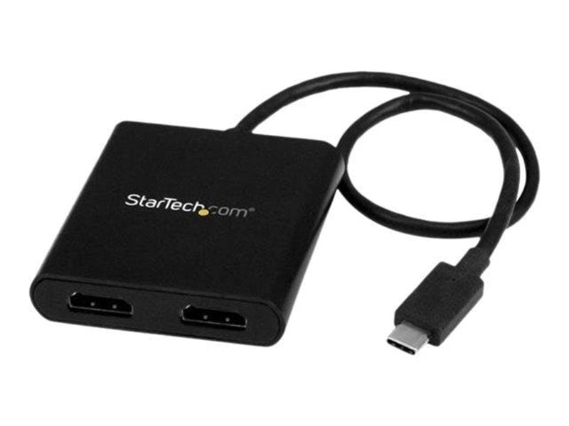 StarTech.com 2-Port USB-C to HDMI MST Hub - 4K Dual Monitor Splitter - external video adapter - black
