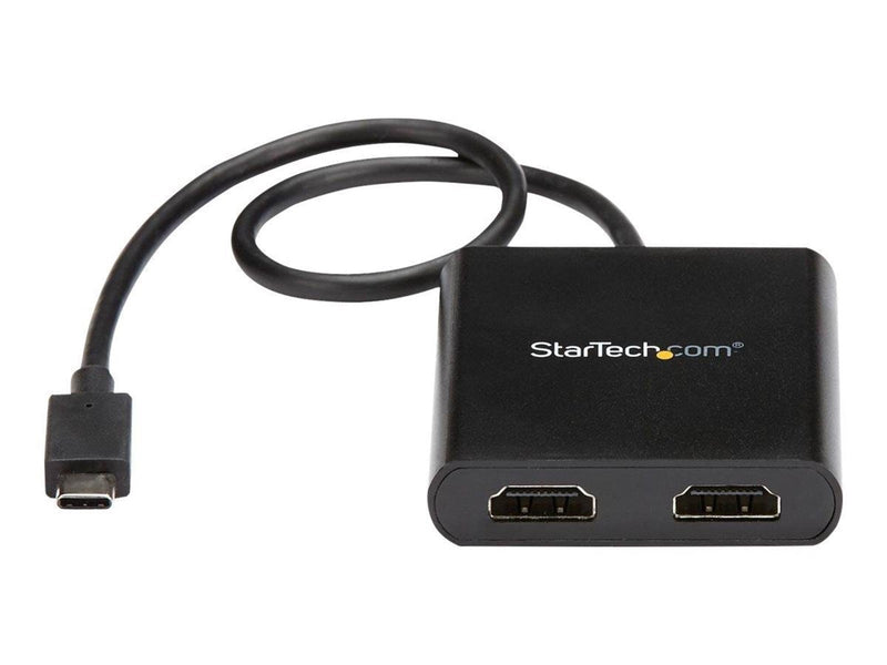 StarTech.com 2-Port USB-C to HDMI MST Hub - 4K Dual Monitor Splitter - external video adapter - black