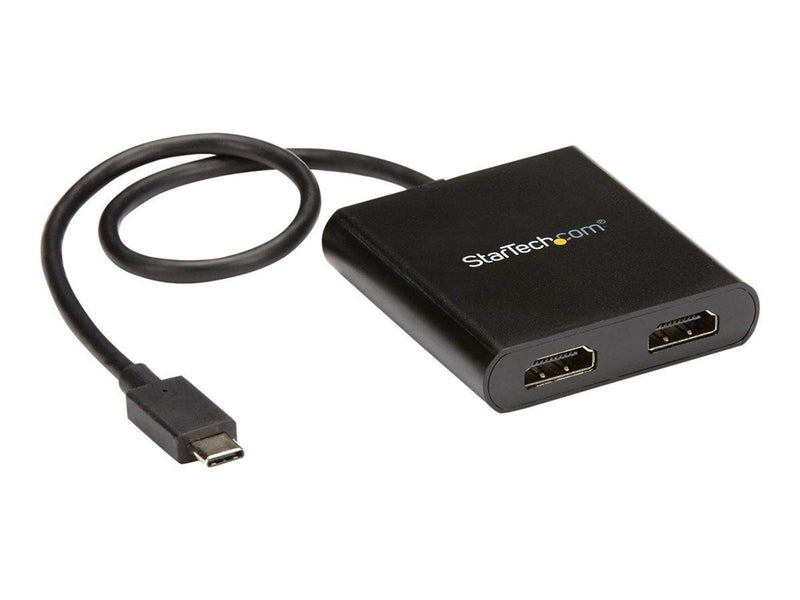 StarTech.com 2-Port USB-C to HDMI MST Hub - 4K Dual Monitor Splitter - external video adapter - black