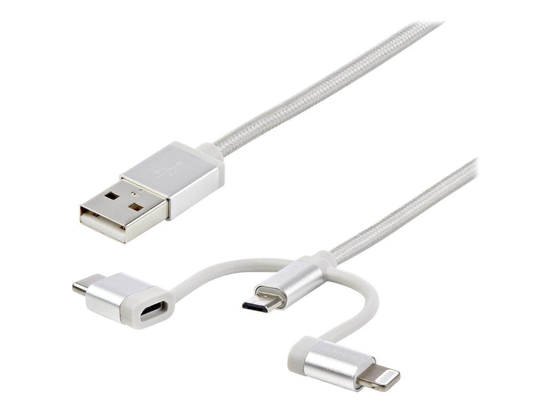 StarTech.com USB Multi Charging Cable - Lightning USB-C Micro-USB - USB cable - 1 m