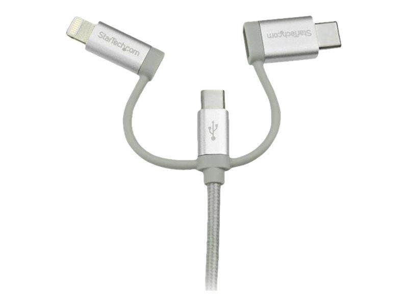 StarTech.com USB Multi Charging Cable - Lightning USB-C Micro-USB - USB cable - 1 m