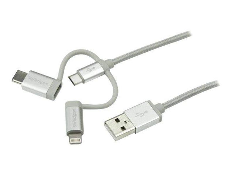 StarTech.com USB Multi Charging Cable - Lightning USB-C Micro-USB - USB cable - 1 m
