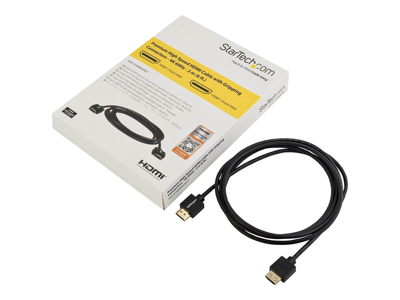 StarTech.com HDMI Cable - Gripping Connectors - Premium HDMI 2.0 - HDMI cable - 2 m