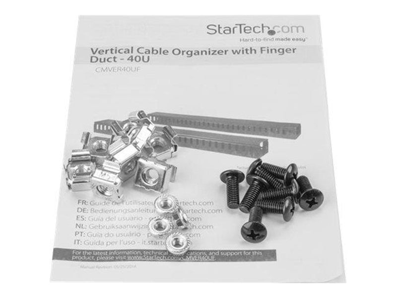 StarTech.com Vertical Cable Organizer with Finger Ducts - 0U - 6 ft. - cable organizer - 40U