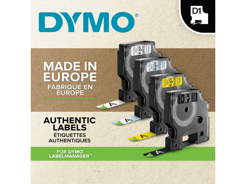 DYMO D1-Etikettenband | schwarz auf weiß | 19 mm x 7 m