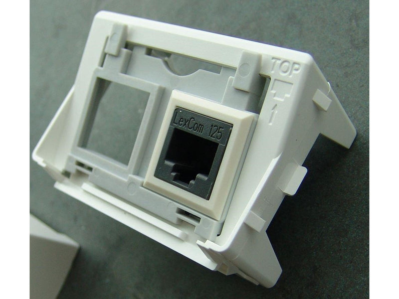 Legrand 2x rj45 data keystone socket grey frame 3m white