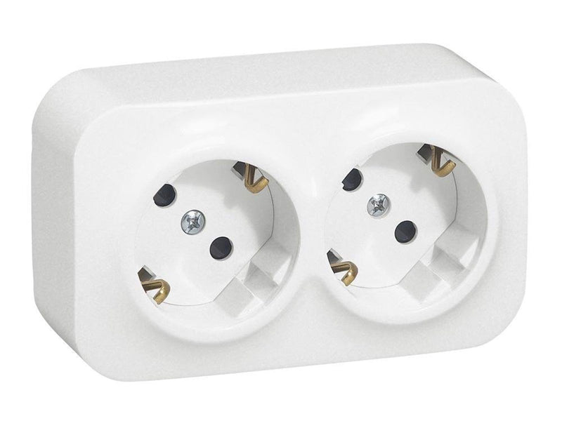 Legrand German std socket 2x2p+e forix - with shutters - ip 2x - 16